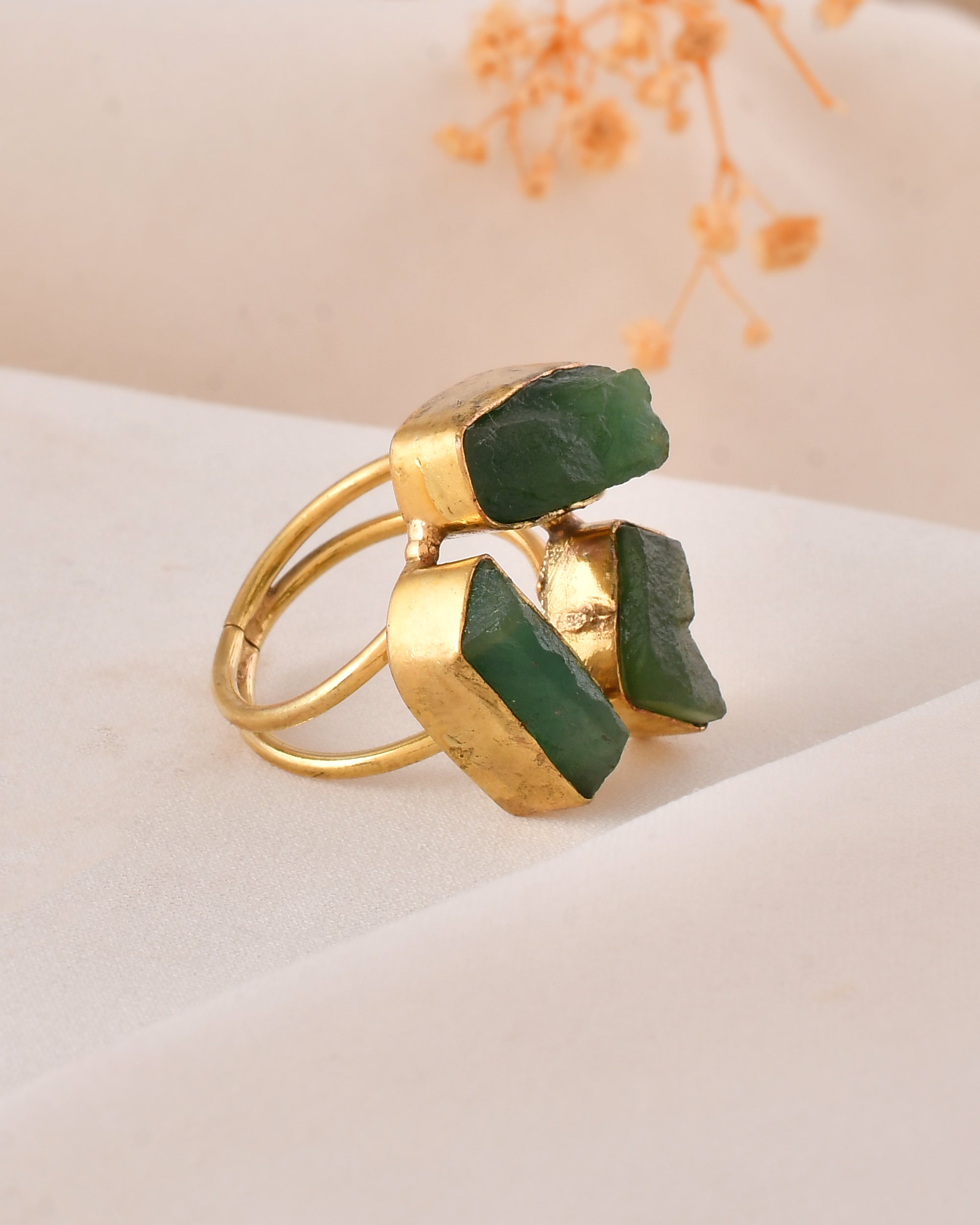 Jade Dandiya Statement Ring
